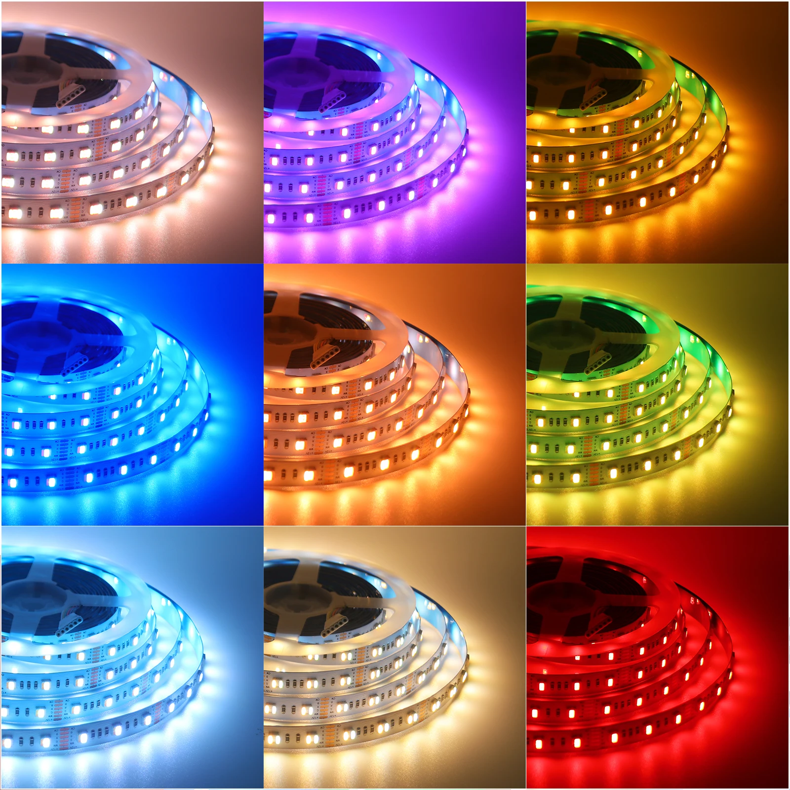 5 Colors In 1 Chip RGB CCT LED Strip DC 12V 24V SMD 5050 60 96 Leds/M TV BackLight Room Decor Flexible Ribbon Tape Rope Light 5M